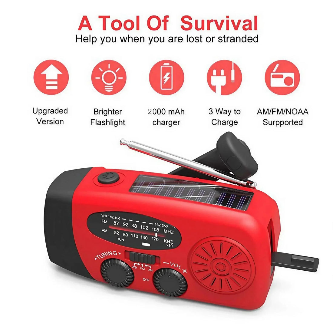 Wind-Up Solar Emergency Radio and Torch