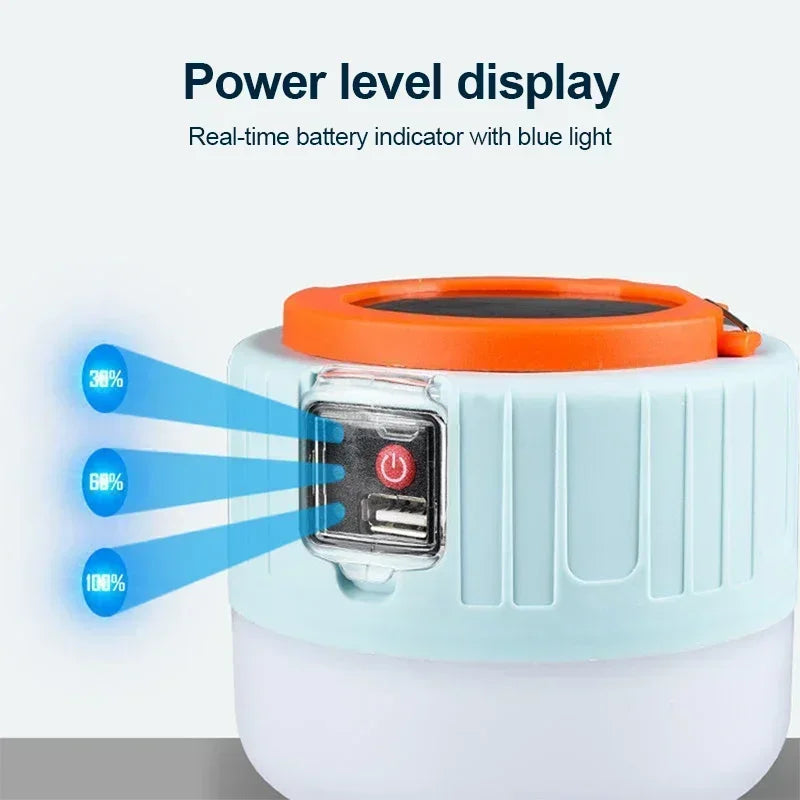 Rechargeable Power Bank Lantern with Remote – Solar/USB Blackout Light