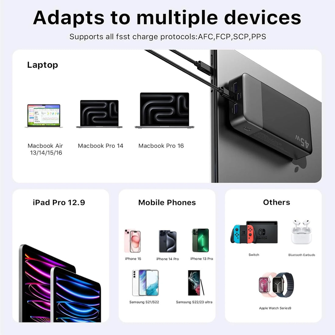 20,000mAh 45W Fast-Charge Power Bank
