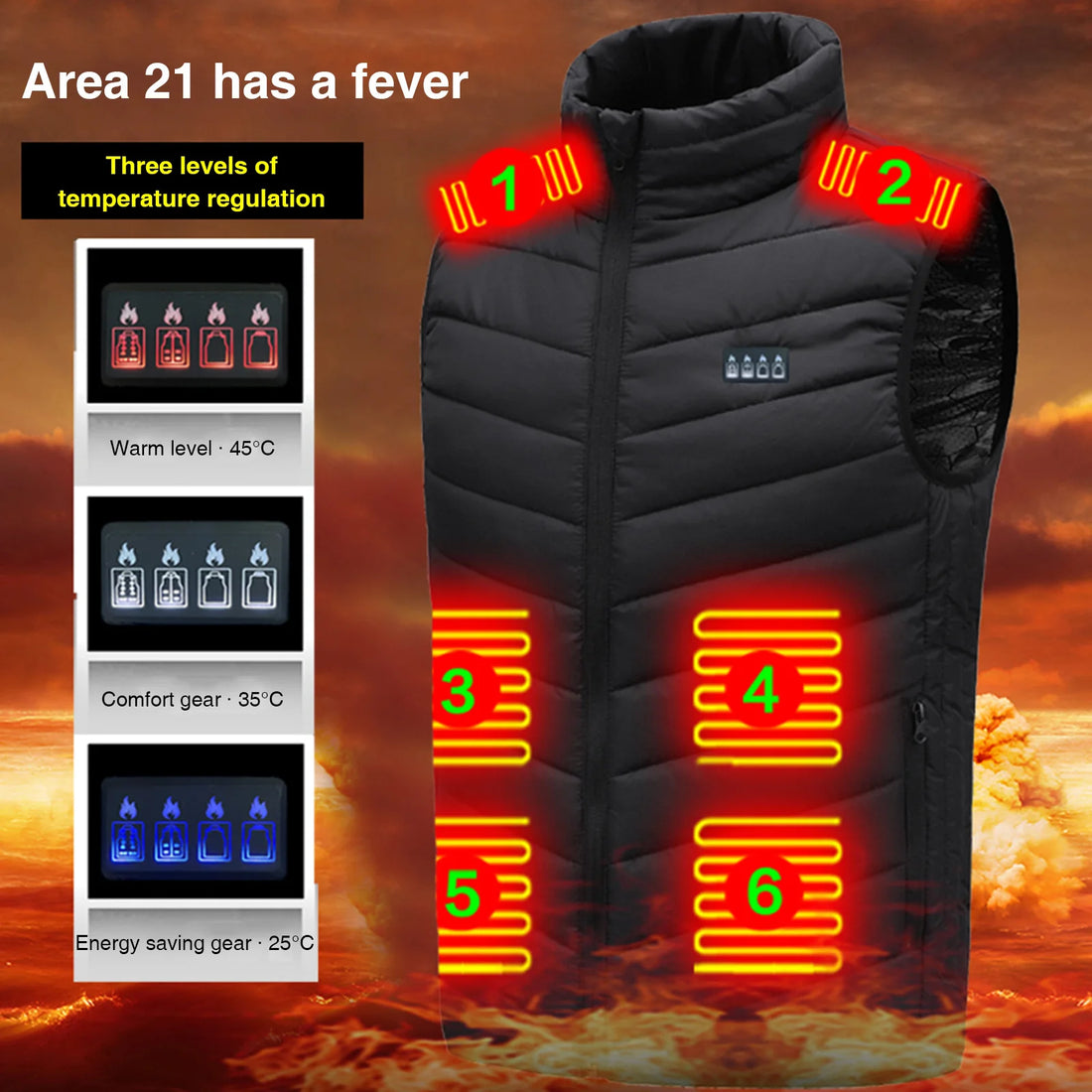 USB Heated Vest (21 Zones)