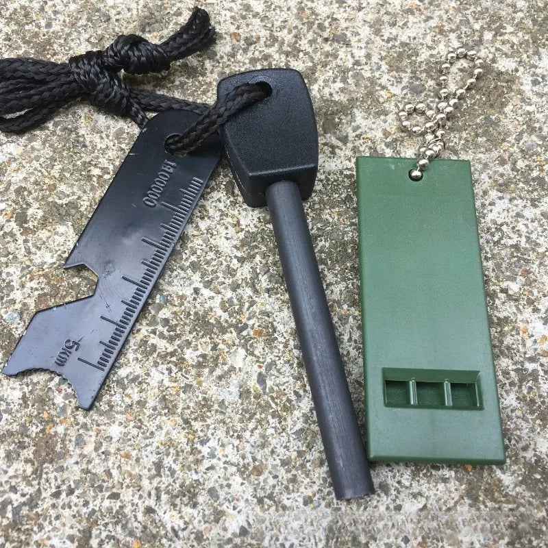 Ferro Rod Fire Starter Kit with Whistle