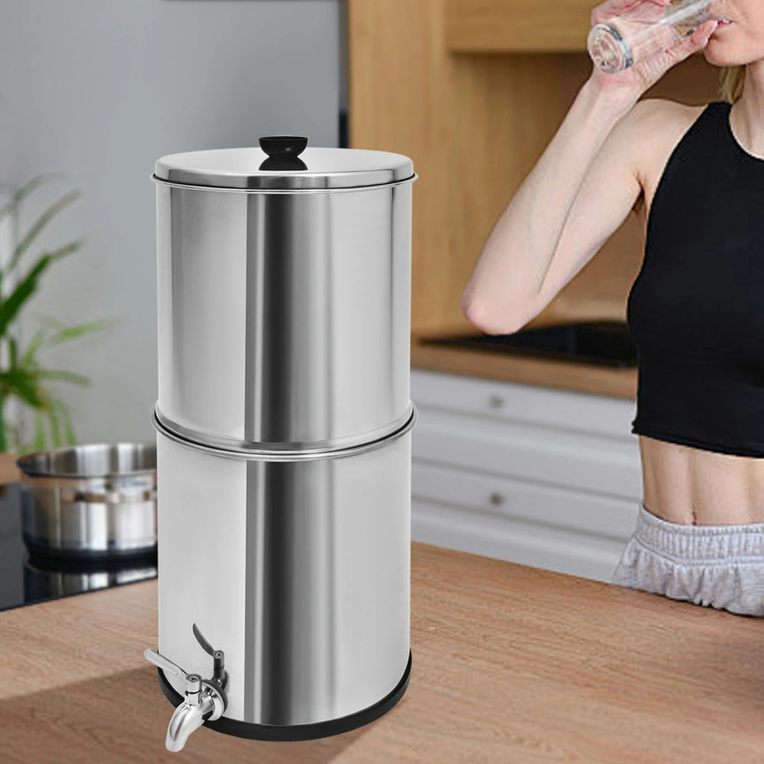 8.5L Stainless Steel Gravity Water Filter