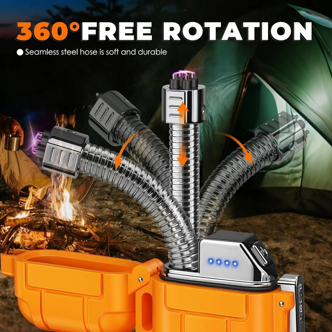 Rechargeable Windproof Arc Lighter with Torch