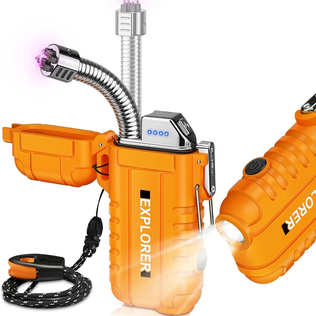 Rechargeable Windproof Arc Lighter with Torch