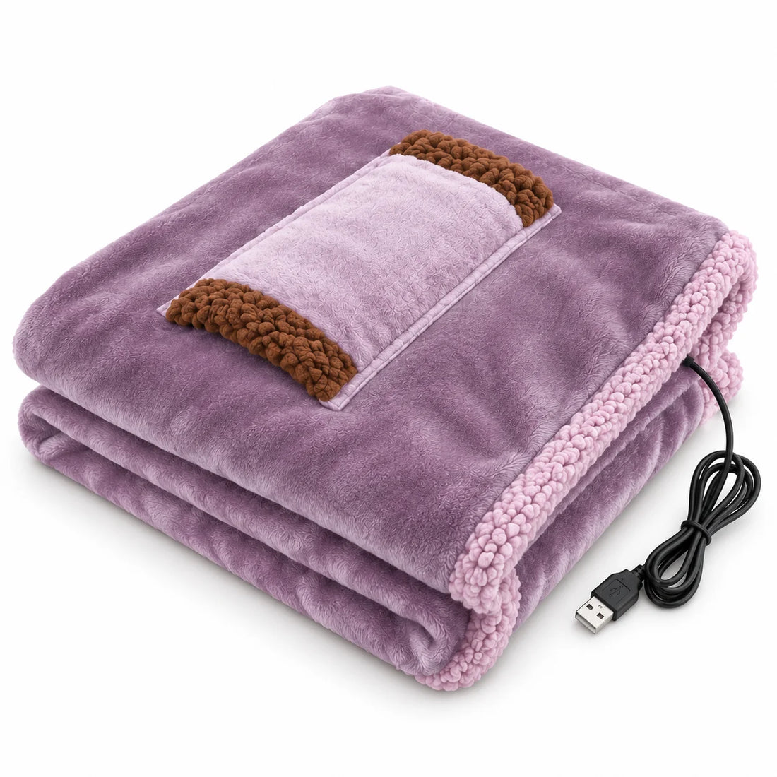USB Heated Throw Blanket – Power Bank Powered (Blackout Warmth)