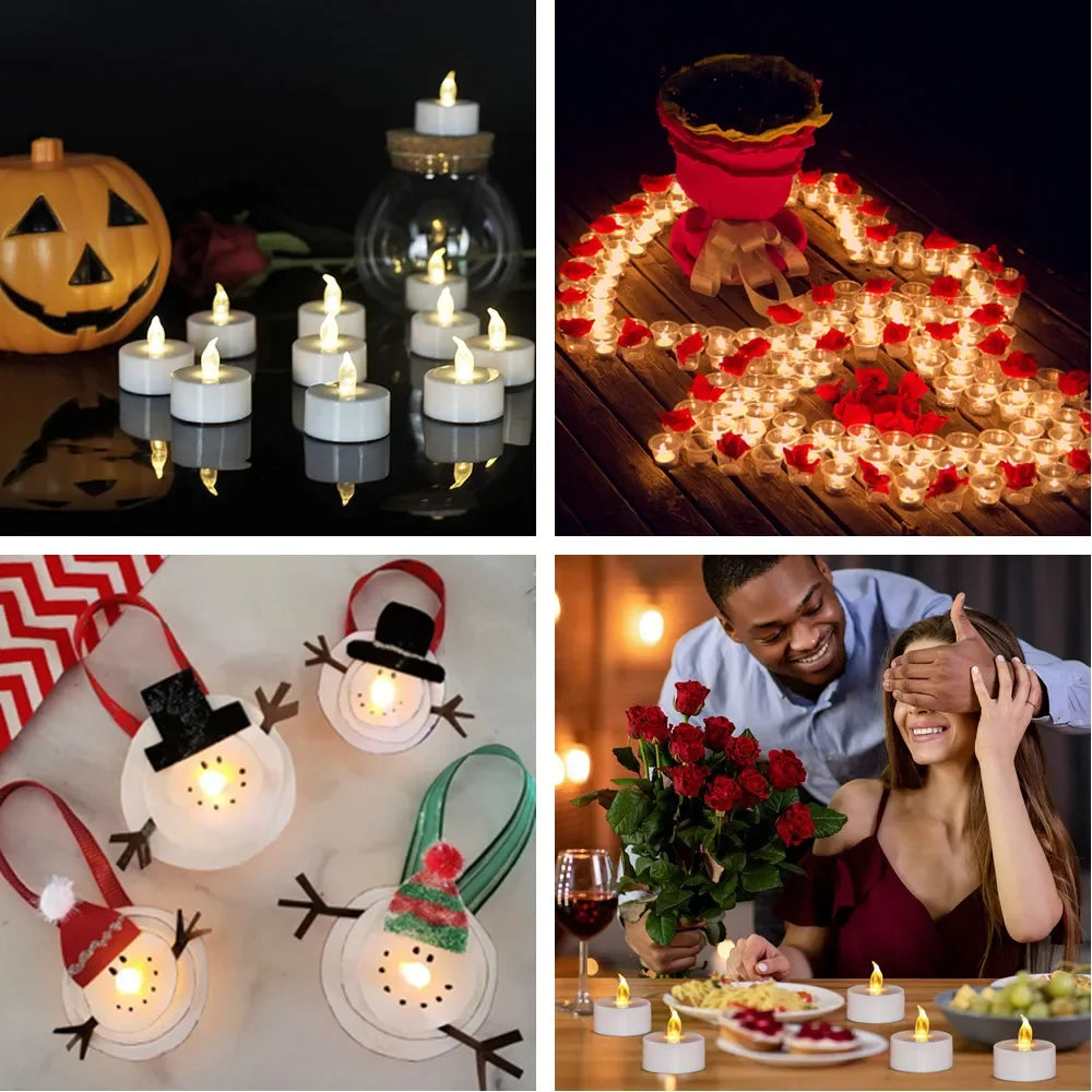 Flameless LED Tea Lights with 6-Hour Timer (12-Pack)