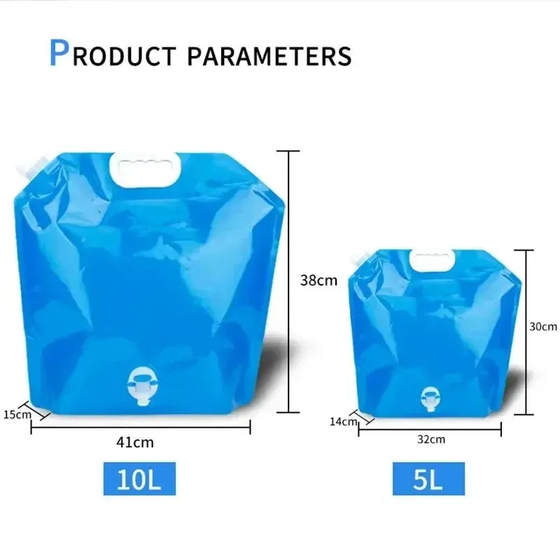 1-6PCs 5/10L camping water bag portable folding water bucket large water container outdoor travel collapsible pouch can
