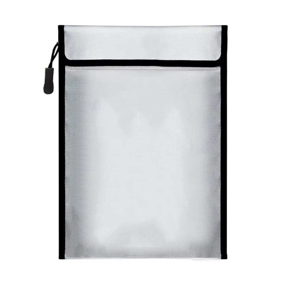 Waterproof Fireproof Document Bag S/M/L Zipper Closure Safety Cash Storage Pouch Heat-resistant Portable