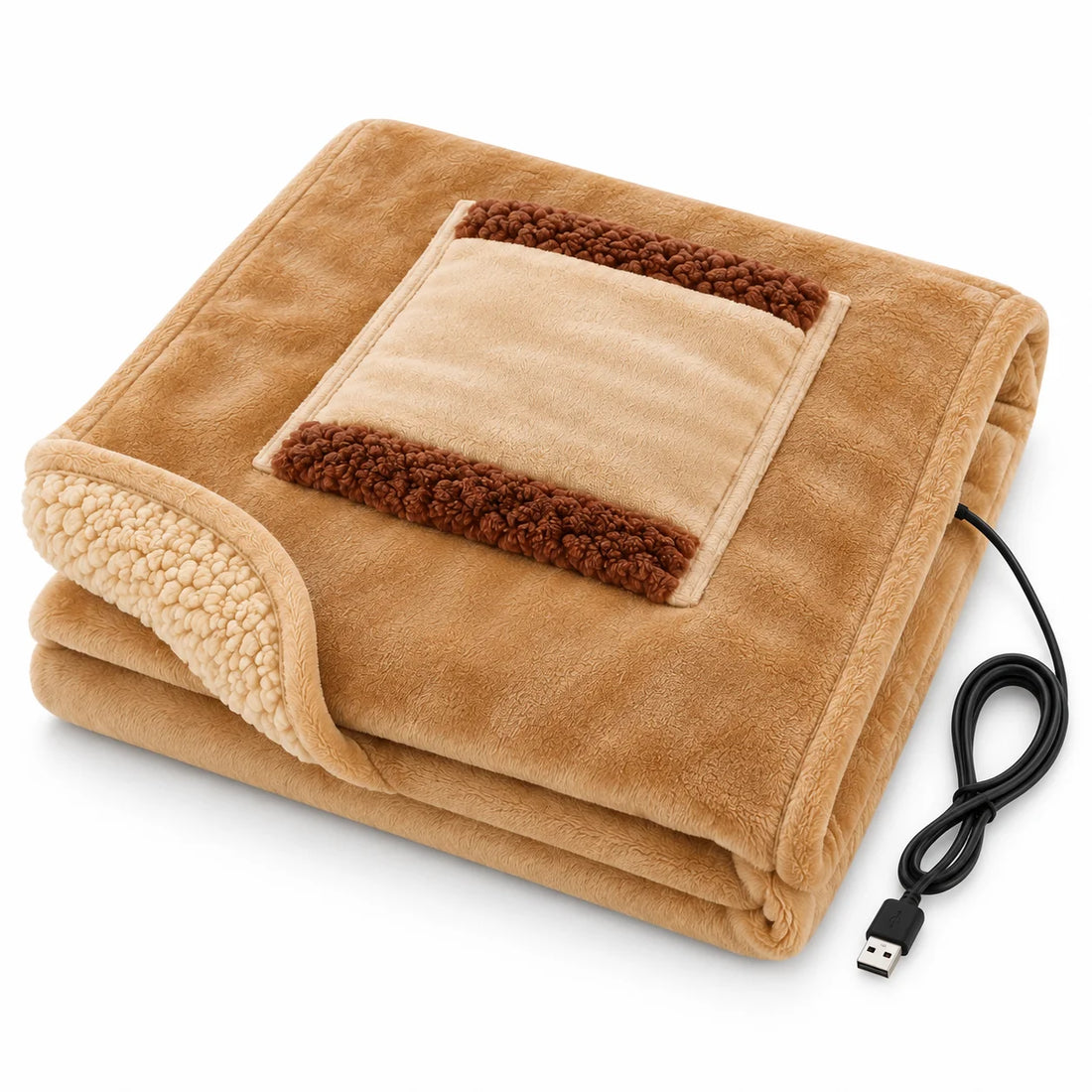 USB Heated Throw Blanket – Power Bank Powered (Blackout Warmth)