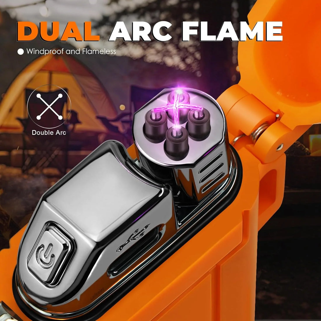 Rechargeable Windproof Arc Lighter with Torch