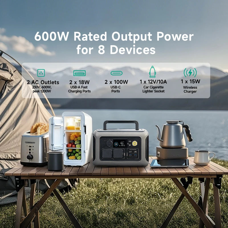 600W Portable Power Station, 299Wh LiFePO4 (UK Plug)