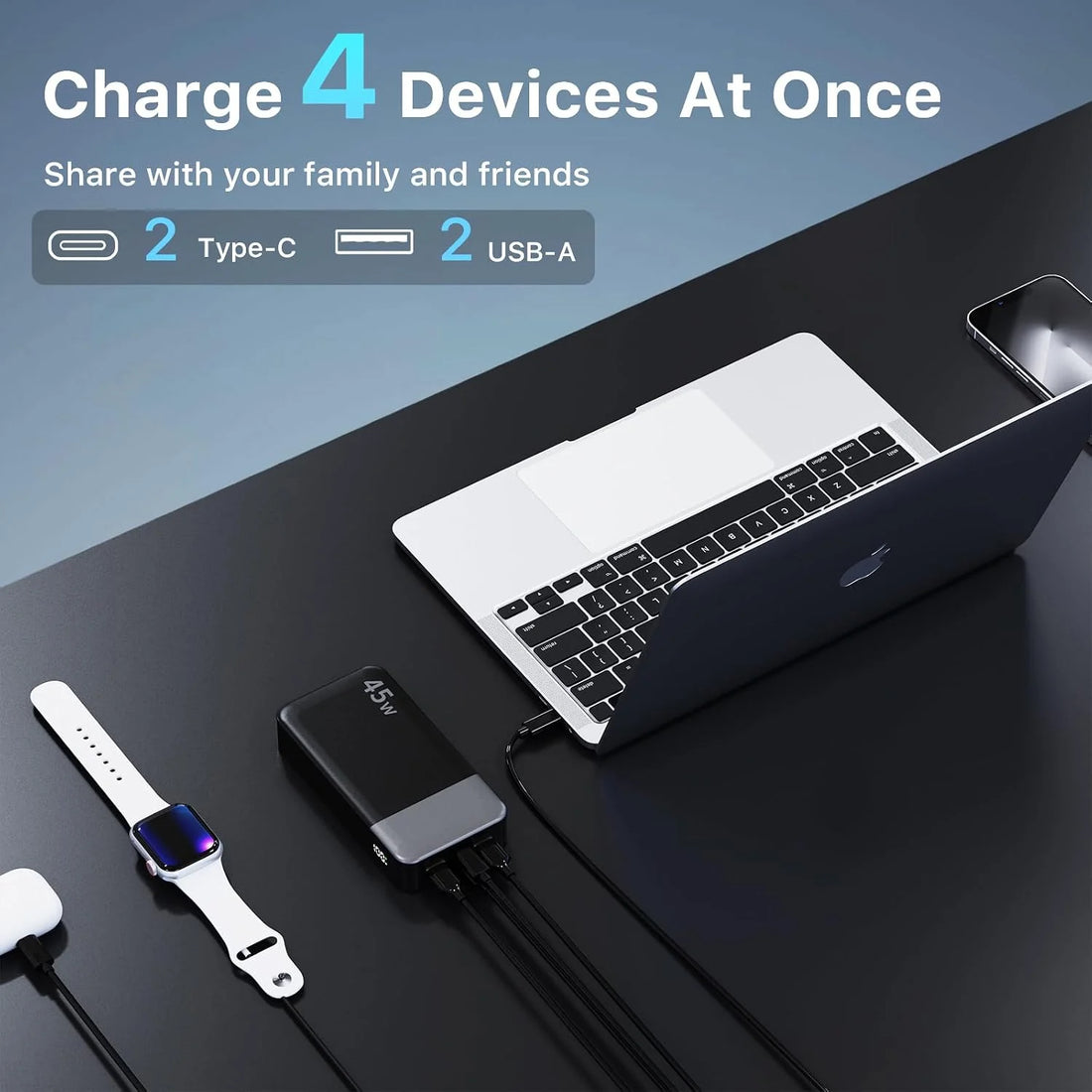 20,000mAh 45W Fast-Charge Power Bank