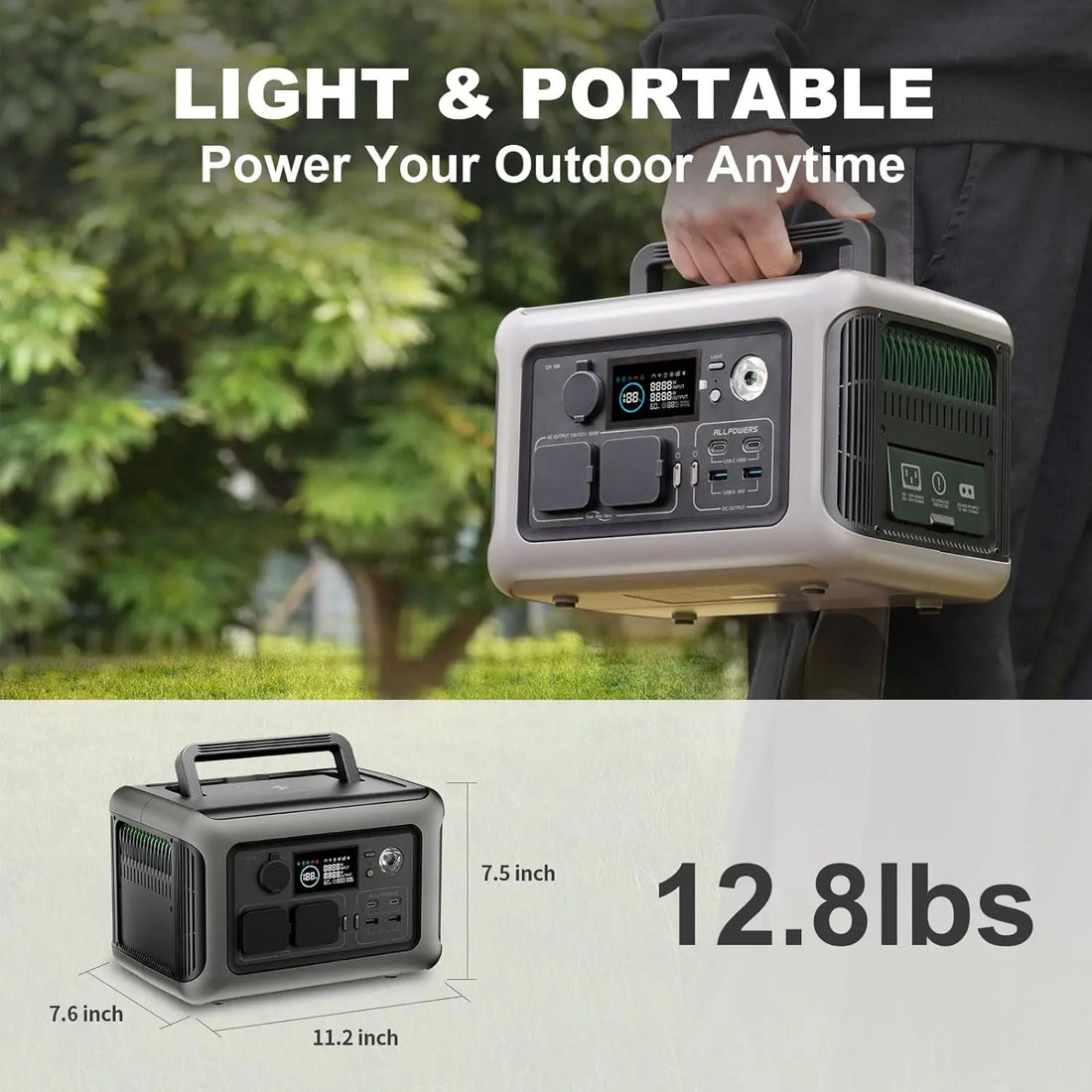 600W Portable Power Station, 299Wh LiFePO4 (UK Plug)