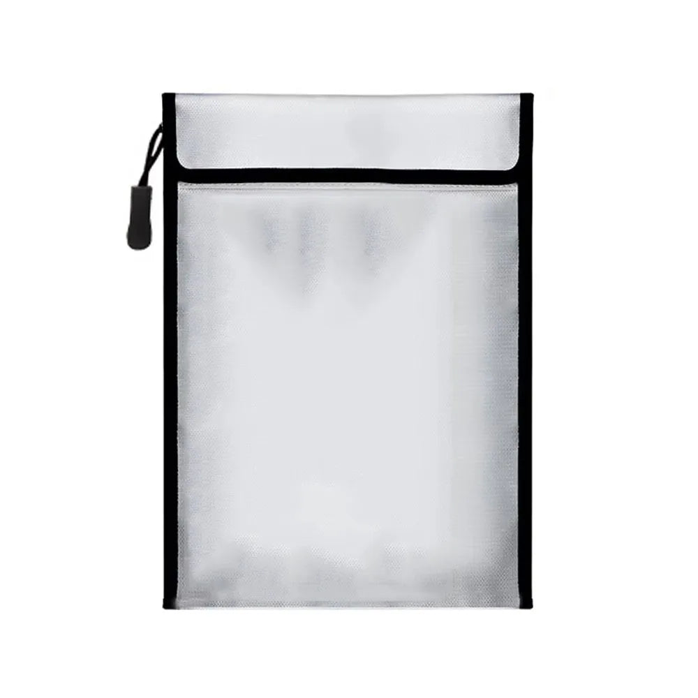 Waterproof Fireproof Document Bag S/M/L Zipper Closure Safety Cash Storage Pouch Heat-resistant Portable