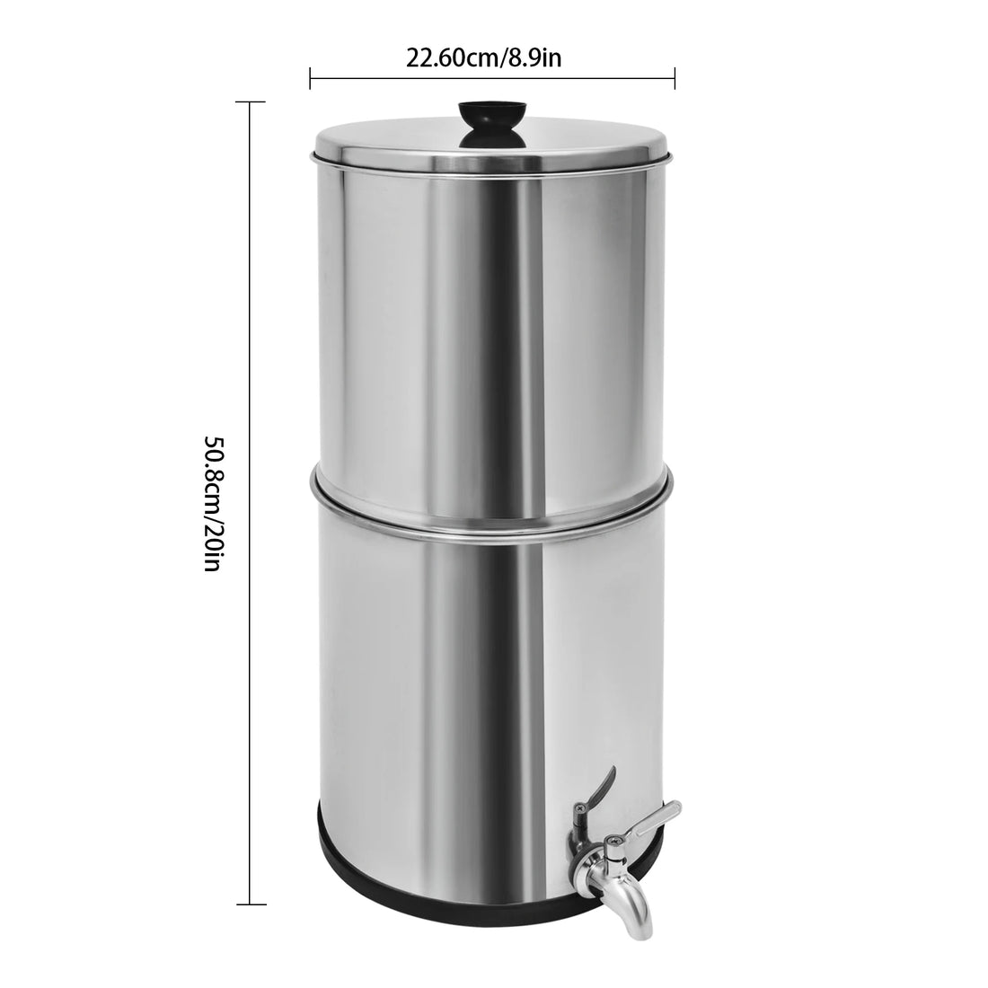 8.5L Stainless Steel Gravity Water Filter